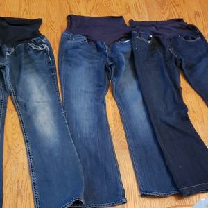 Lot of 3 maternity full panel Jean's
